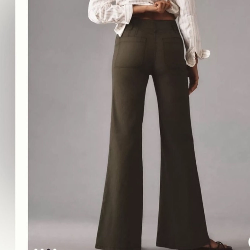 Maeve Anthropologie The Junie  Jean Wide Leg Stretch Pants In Navy Blue Size 34 - Picture 4 of 16